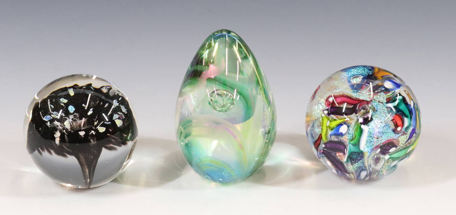 (3) Paperweights Auction