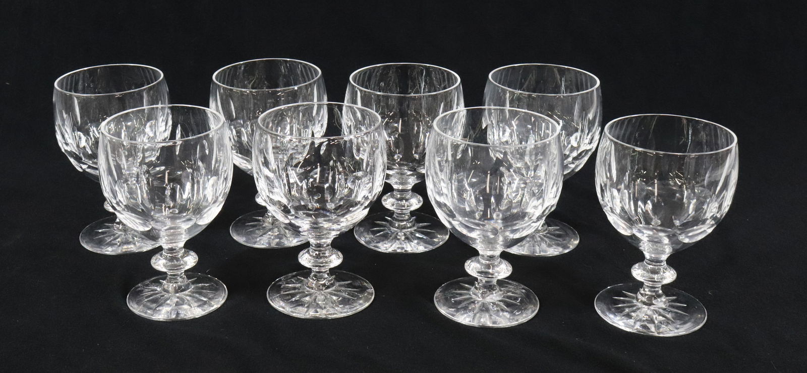 KOSTA BODA STEMWARE: (8) RED WINE GOBLETS MONA PATTERN 4 1/8"H X 2 7/8" DIA WITH COPY OF RECEIPT 1978 Terms: PLEASE READ CAREFULLY - Terms for Purchasing and Shipping of Auction Items. Please read carefully before bidding