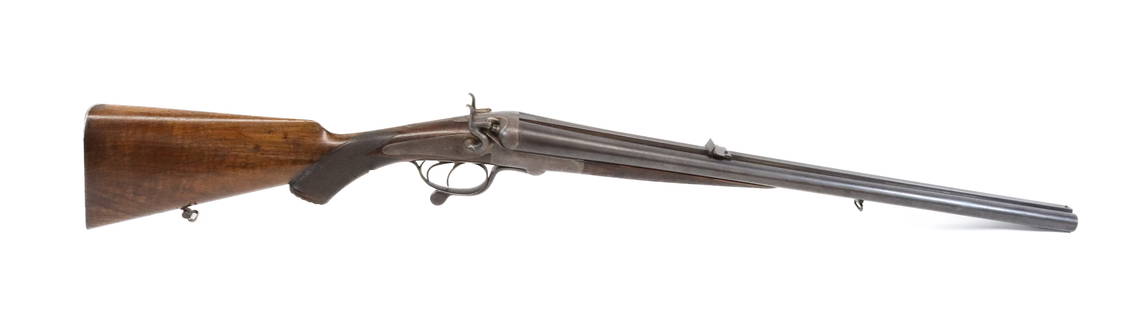 ENGRAVED JEAN VAN MAELE COMBINATION RIFLE: 12GA X 50 CAL SXS - SERIAL# 6452 - ENGRAVED HAMMER GUN WITH 23 1/2" BARRELS Registration: ANTIQUE OR BLACK POWDER, NO REGISTRATION REQUIRED Terms: UPDATED 2023 TERMS FOR PURCHASING AND SHIPPING