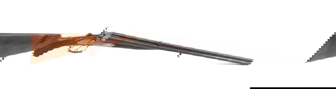 ANTIQUE GERMAN COMBINATION RIFLE: MARKED PLUSS STAHL AND KRUPP ESSEN ON EACH BARREL - 16GA X 8.7 MM - ILLEGIBLE NAME IN TOP OF BARREL - DOUBLE HAMMERS - SERIAL# 20676 Registration: ANTIQUE OR BLACK POWDER, NO REGISTRATION REQUIRED 