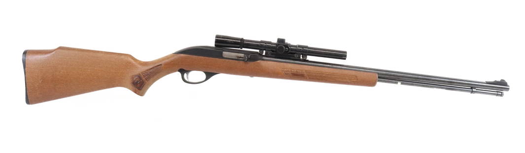 GLENFIELD MODEL 60 SEMI AUTO: .22 LR, SERIAL# 19339519 - WITH SCOPE Registration: THIS GUN REQUIRES REGISTRATION OR FFL TRANSFER Terms: UPDATED 2023 TERMS FOR PURCHASING AND SHIPPING OF AUCTION ITEMS. PLEASE READ CAREFULLY