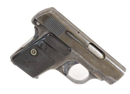 COLT AUTOMATIC PISTOL: 25 AUTO, SERIAL# 266584 - 1" BARREL Registration: THIS GUN REQUIRES REGISTRATION OR FFL TRANSFER Terms: UPDATED 2023 TERMS FOR PURCHASING AND SHIPPING OF AUCTION ITEMS. PLEASE READ CAREFULLY