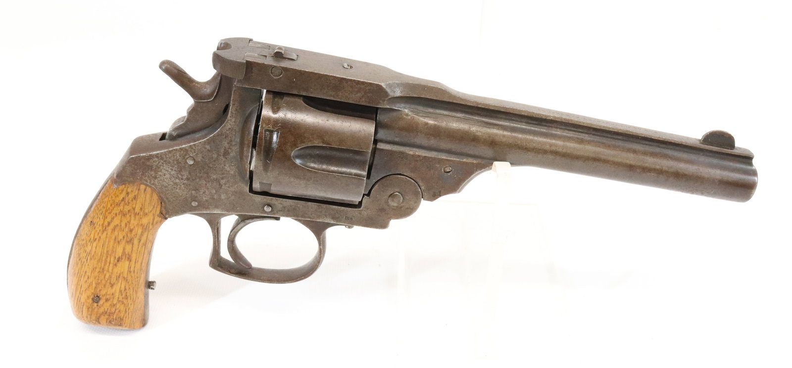 BELGIUM DA FLIP TOP REVOLVER: 44-40 CAL, SERIAL# 15 ON BARREL - 6" BARREL Registration: ANTIQUE OR BLACK POWDER, NO REGISTRATION REQUIRED Terms: UPDATED 2023 TERMS FOR PURCHASING AND SHIPPING OF AUCTION ITEMS. PLEASE READ CAREFULL