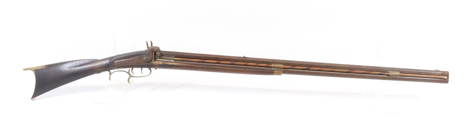 AMOS BENFER 1886 PERCUSSION OVER AND UNDER: 20 GAUGE SHOTGUN OVER 36 CAL RIFLE - 49 1/2" OVERALL LENGTH Registration: ANTIQUE OR BLACK POWDER, NO REGISTRATION REQUIRED Terms: UPDATED 2023 TERMS FOR PURCHASING AND SHIPPING OF AUCTION ITEMS. PLEA