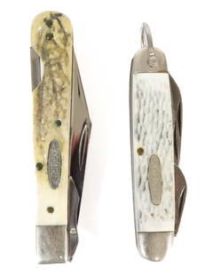 (2) KABAR POCKET KNIVES: (2) LIKE NEW KNIVES INCLUDING - FOLDING SINGLE BLADE KNIFE AND 3 BLADE POCKET KNIFE MARKED 1152