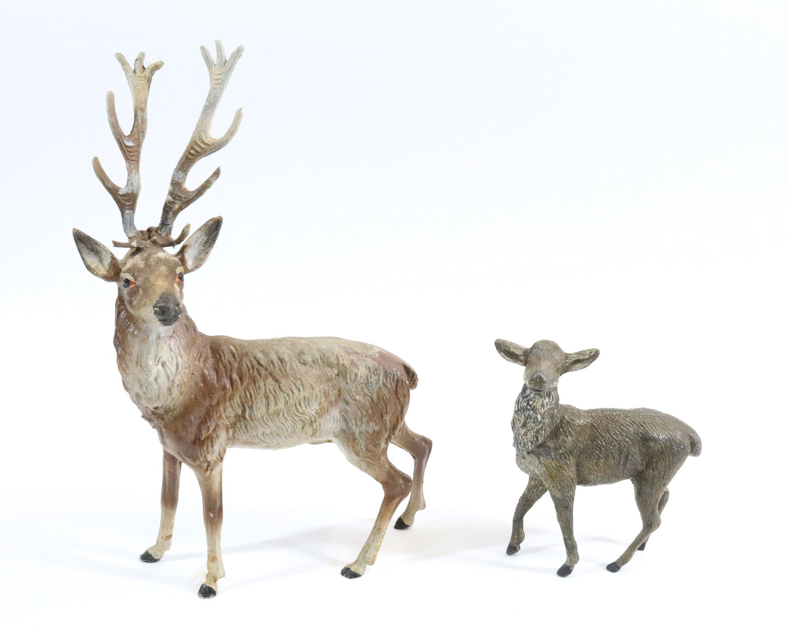 LARGE PAIR OF PAINTED METAL DEER (1 of 7)