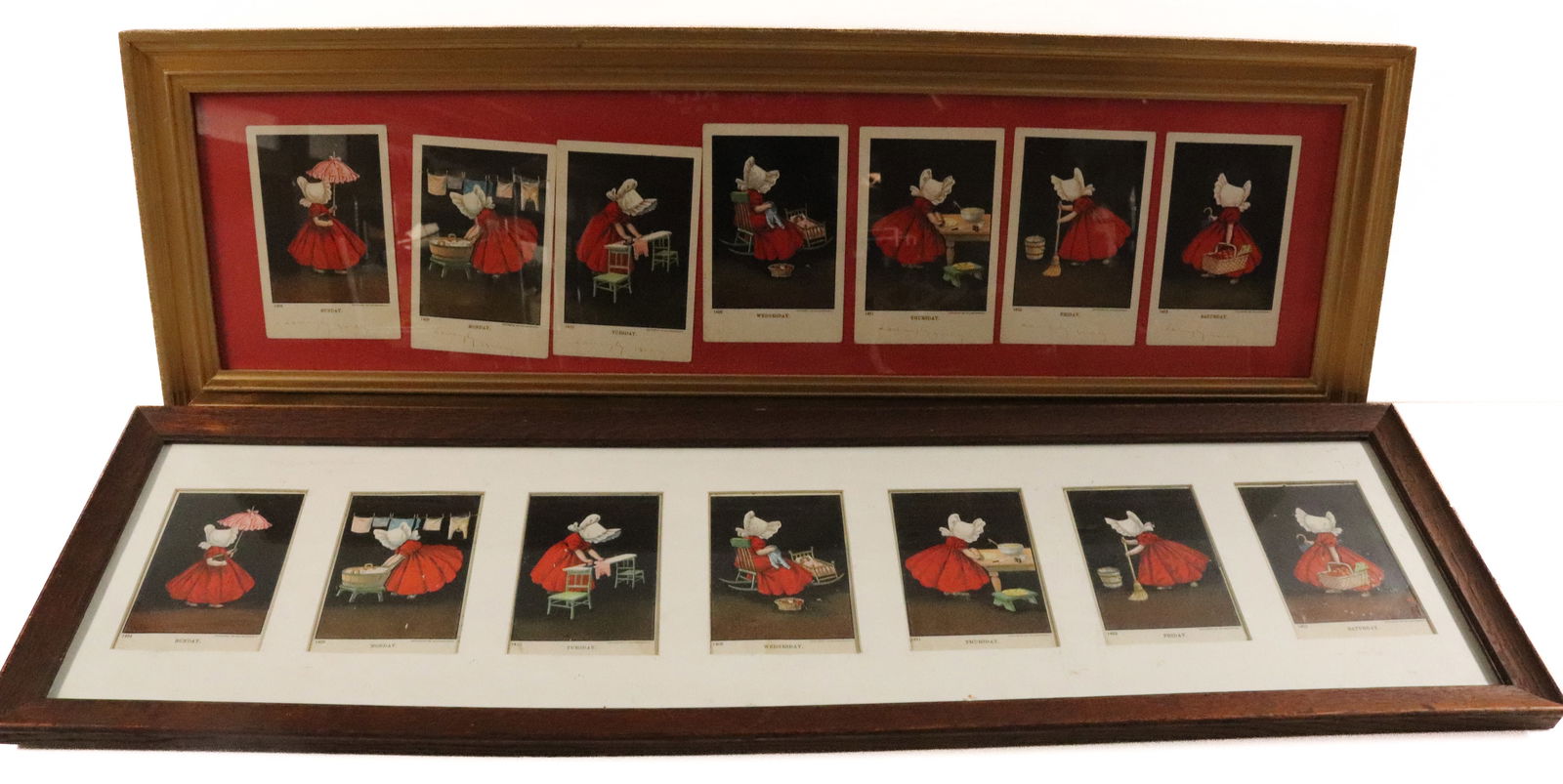 (2) SUNBONNET KIDS FRAMED POSTCARDS (1 of 5)