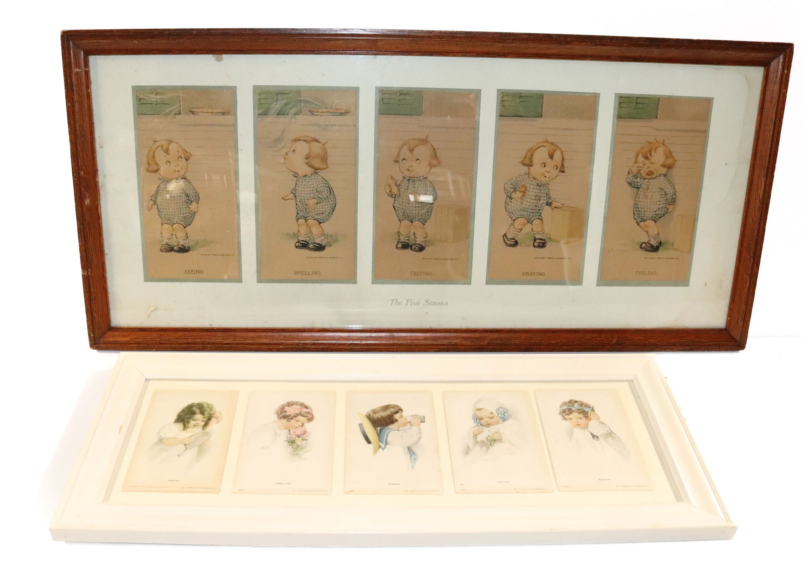 PAIR OF FRAMED VINTAGE CARDS (1 of 6)