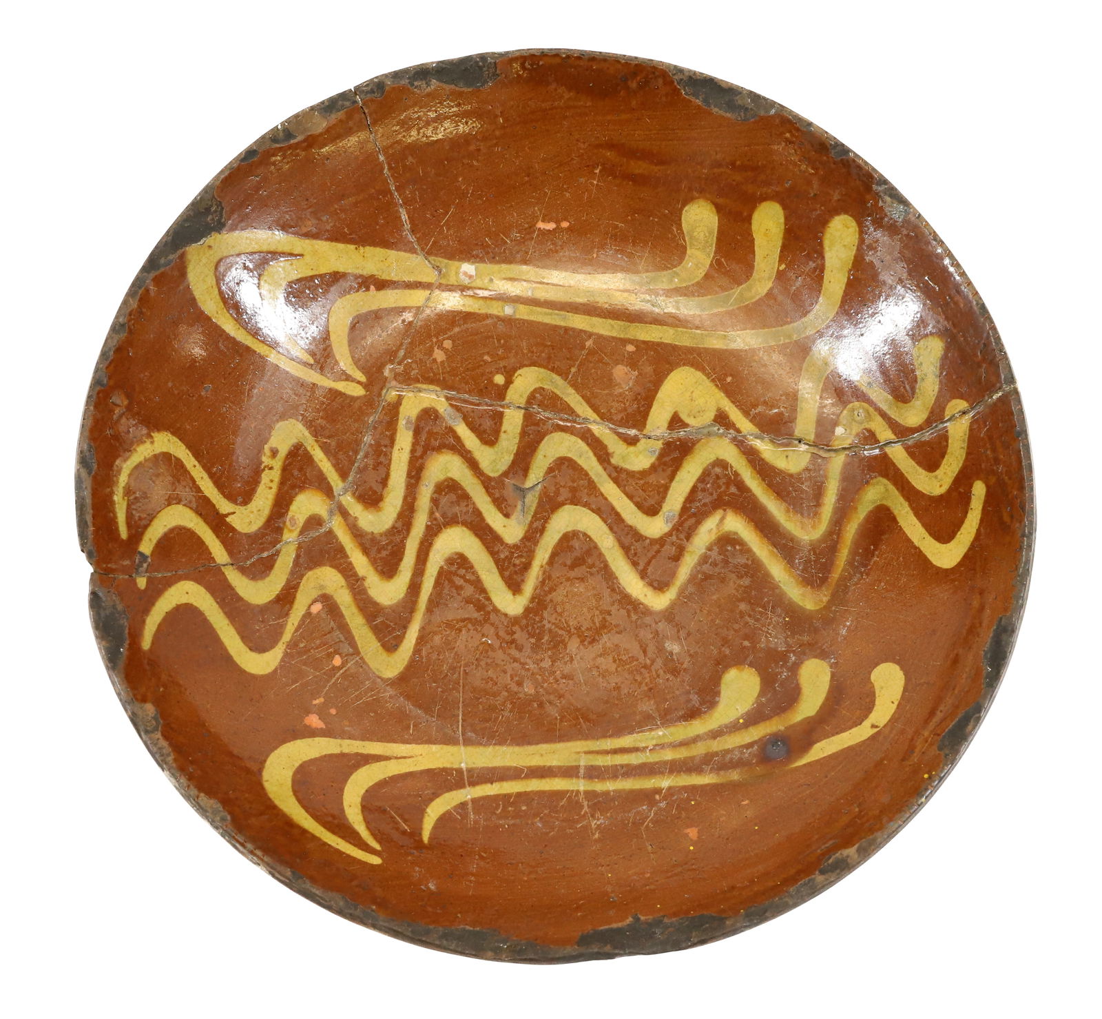 SLIP DECORATED REDWARE PIE PLATE (1 of 3)