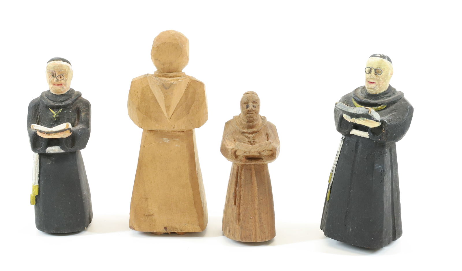 LOT OF CARVED WOODEN MONKS (1 of 3)
