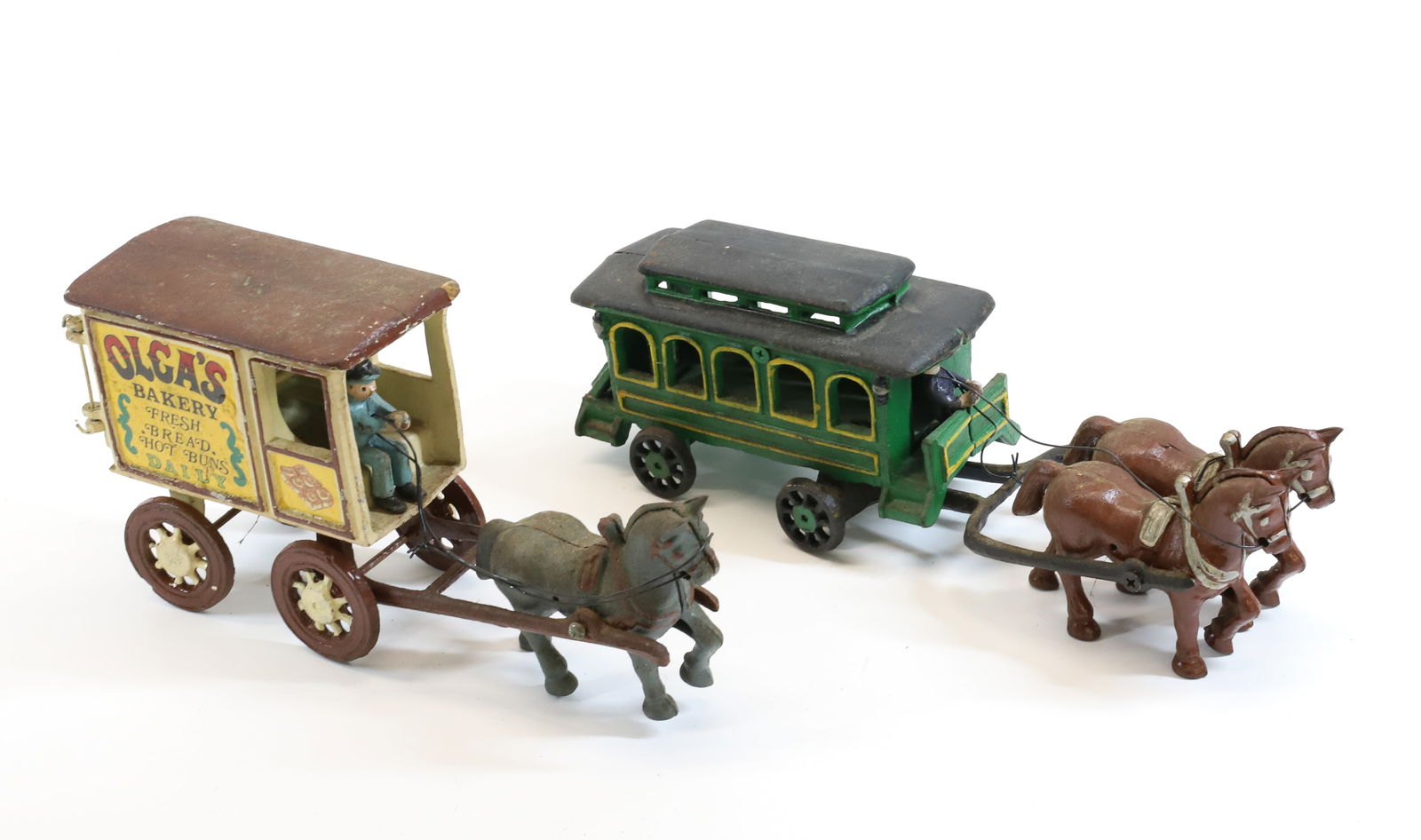 (2) HORSE DRAWN CAST IRON TOYS (1 of 3)