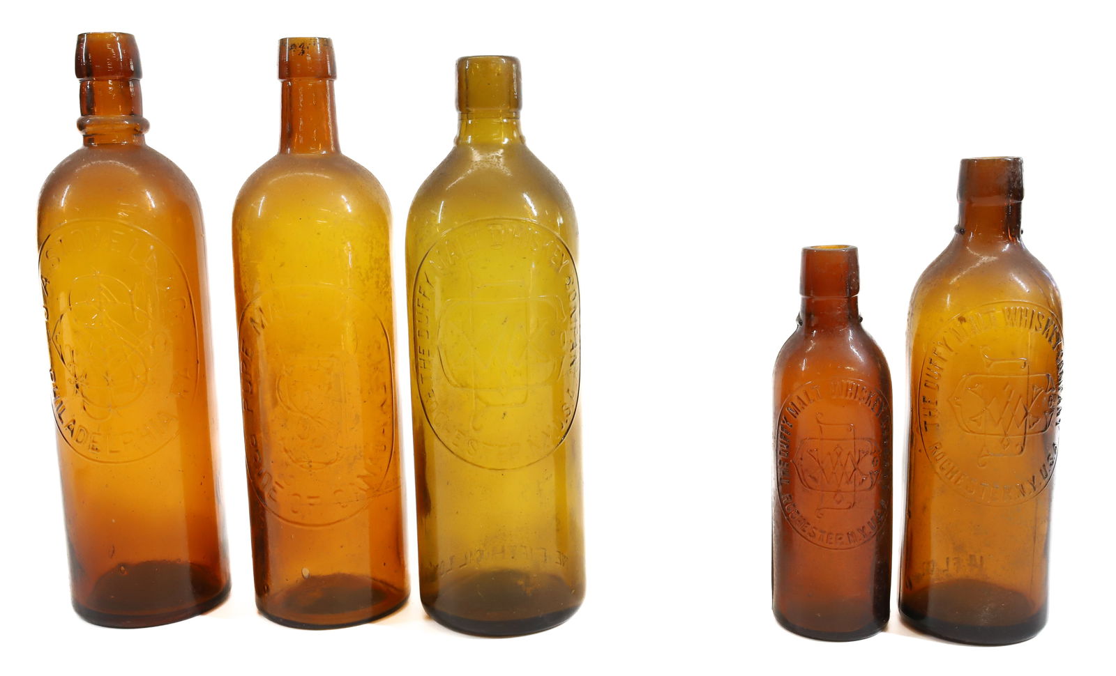 LOT OF AMBER MALT WHISKEY BOTTLES (1 of 7)