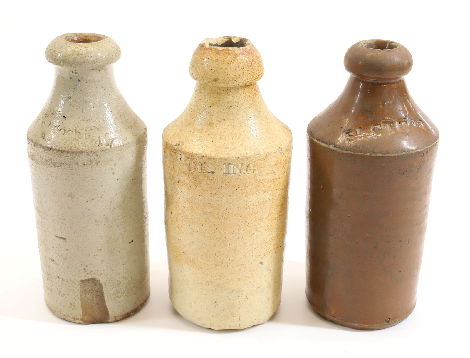 (3) STONEWARE BOTTLES (1 of 8)