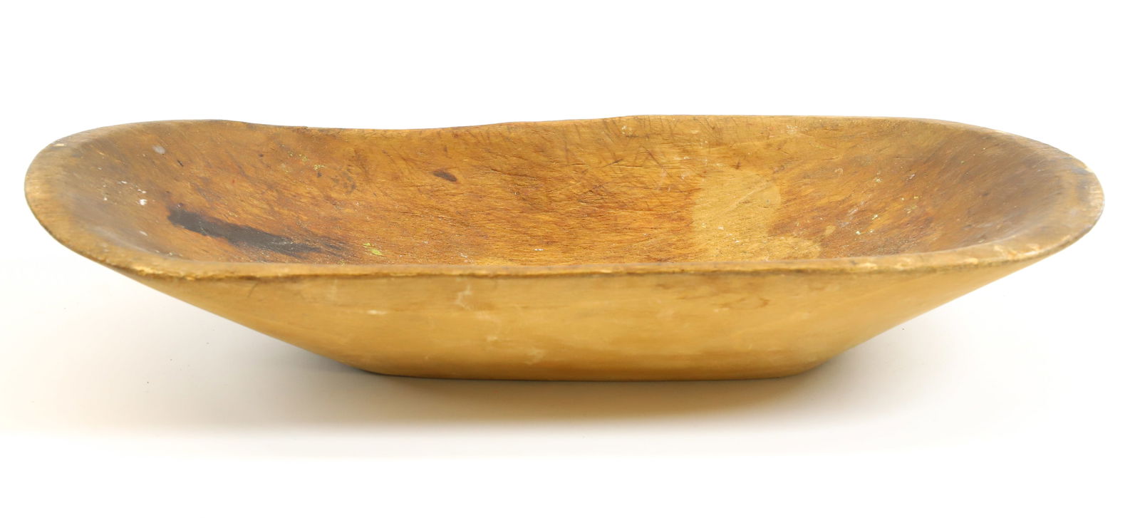 EARLY WOODEN OVAL BOWL (1 of 3)