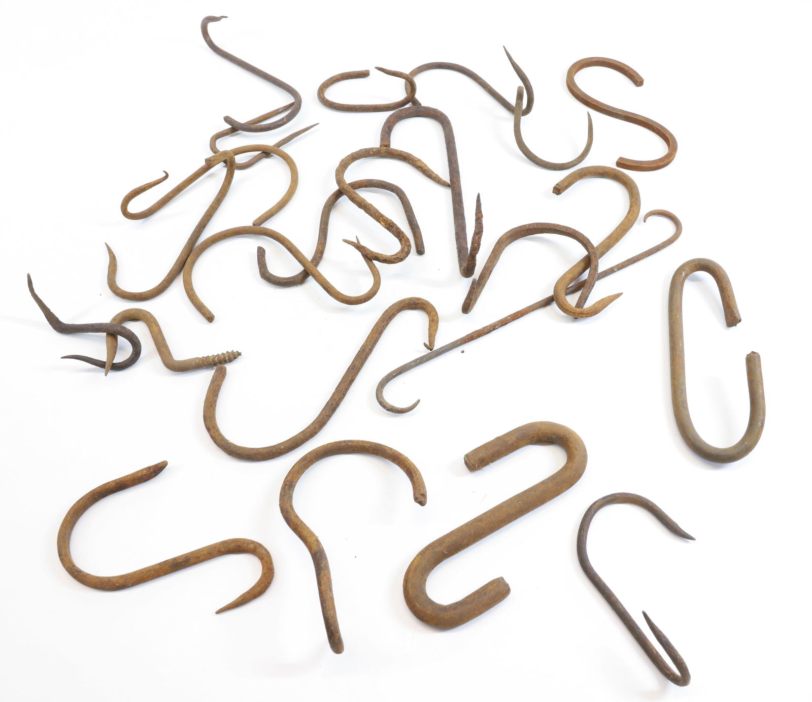 LOT OF ANTIQUE MEAT HOOKS (1 of 1)