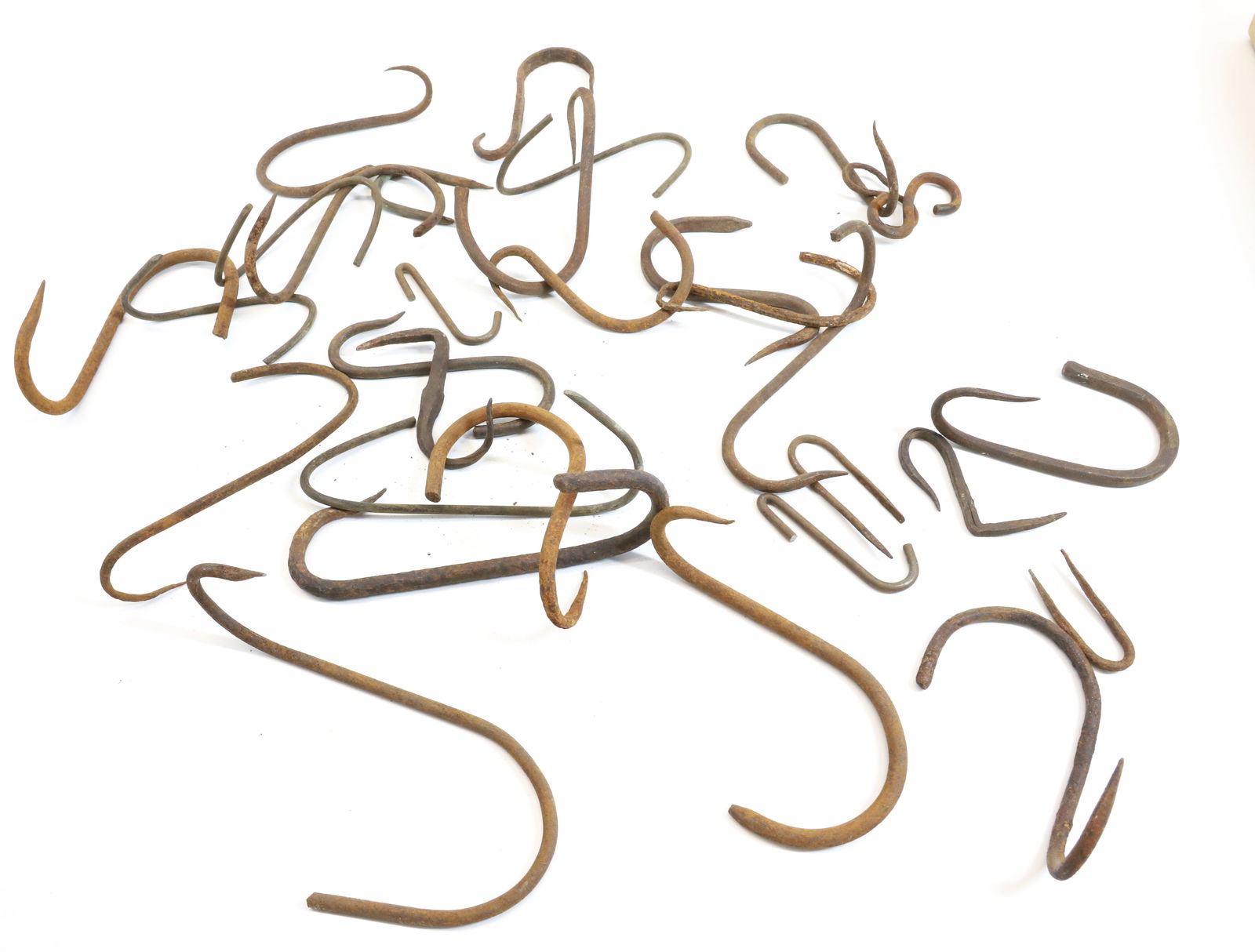 LOT OF ANTIQUE MEAT HOOKS (1 of 1)