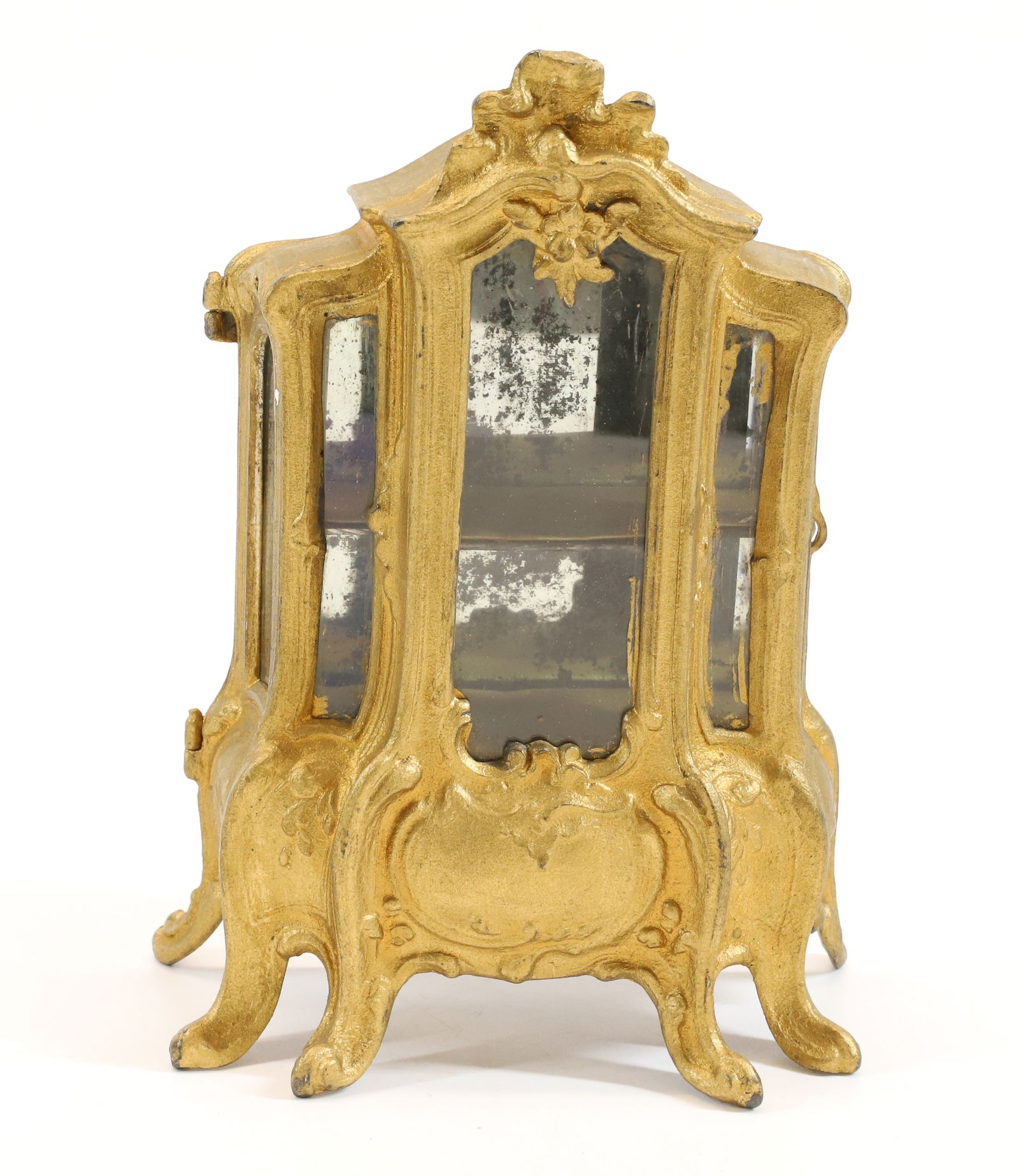 FRENCH GILT METAL VITRINE CABINET (1 of 5)