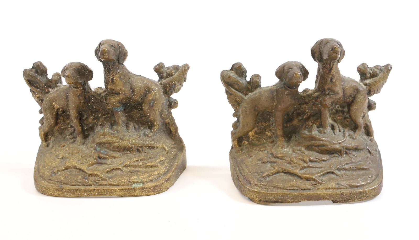 PAIR OF BRONZE BOOKENDS (1 of 4)