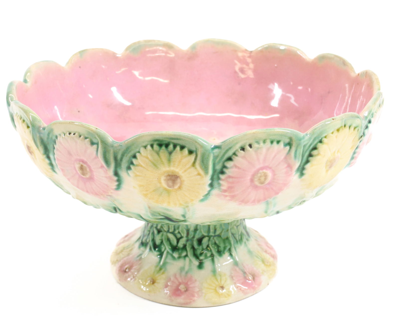 ANTIQUE ETRUSCAN MAJOLICA COMPOTE (1 of 4)