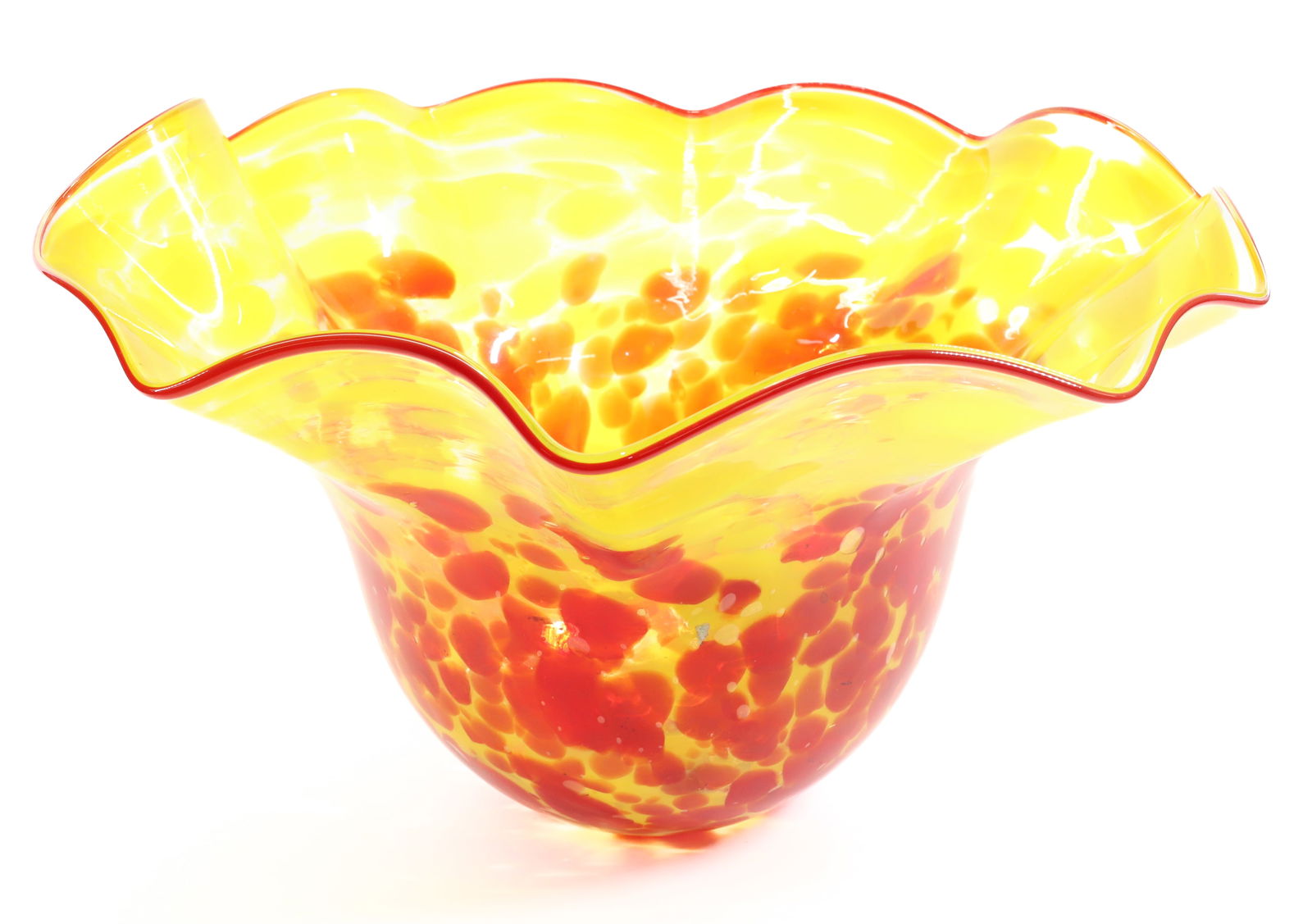 LARGE ART GLASS BOWL (1 of 3)