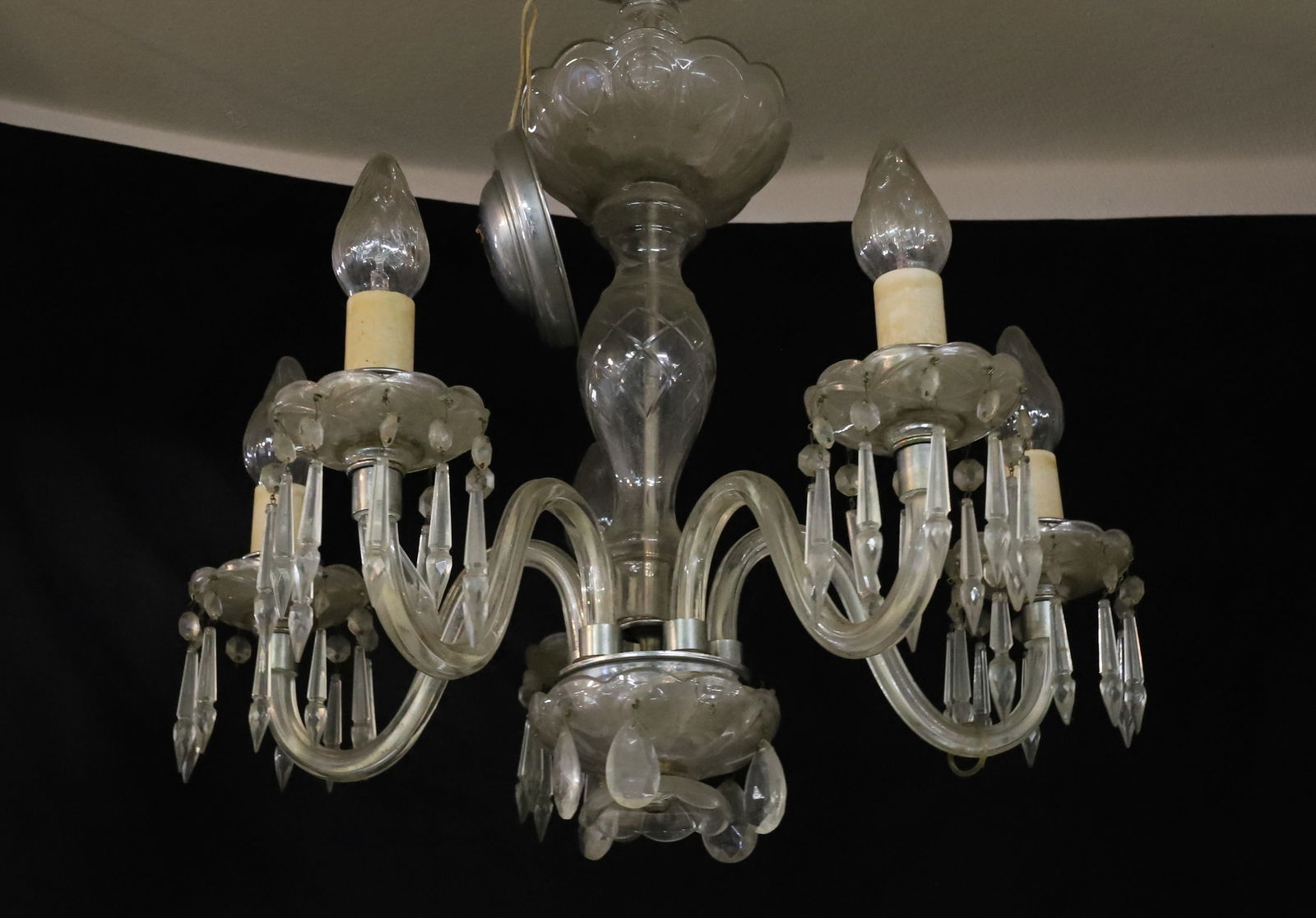 VINTAGE GLASS CHANDELIER (1 of 3)