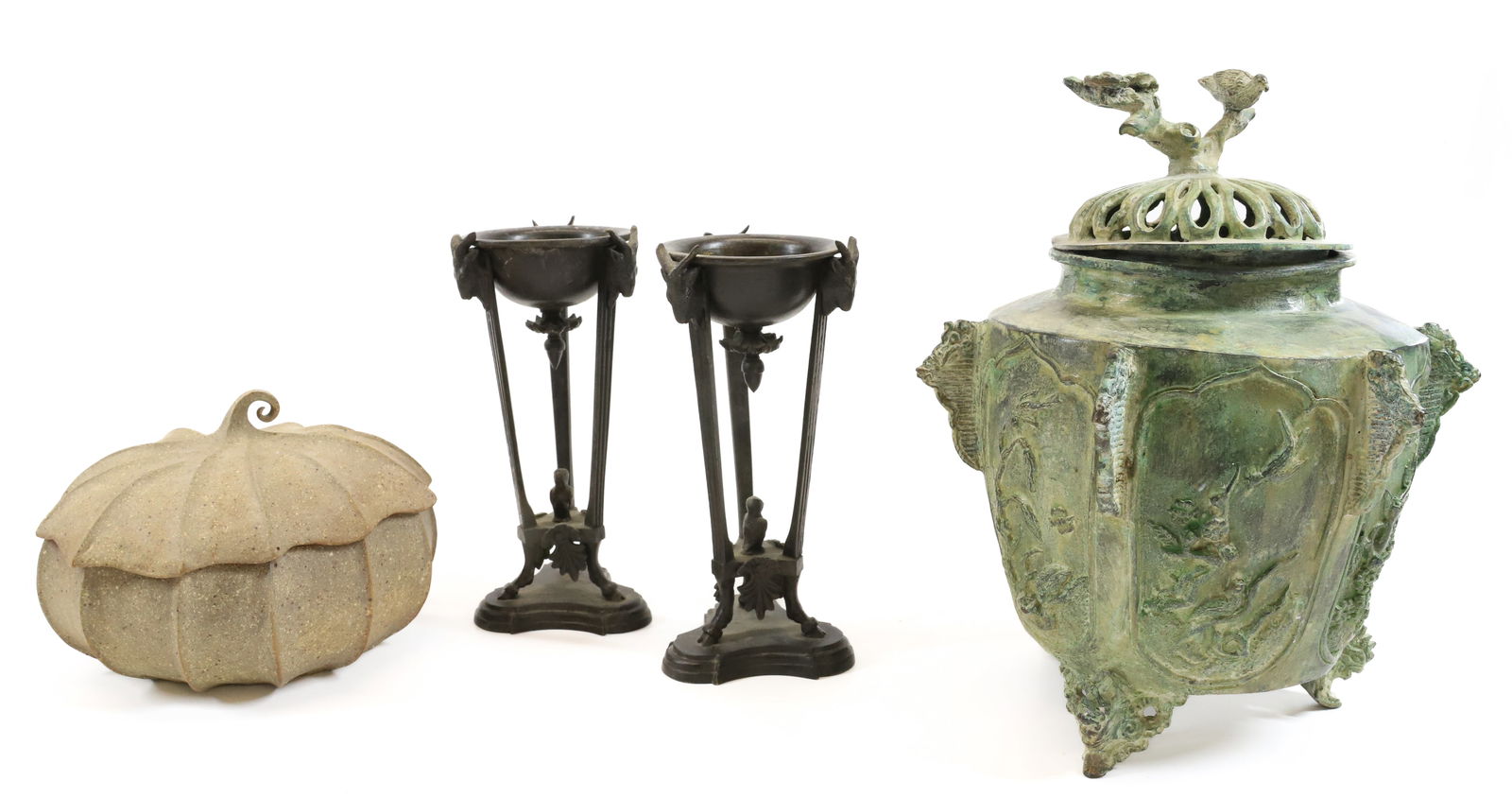 INCENSE BURNERS AND POTTERY PUMPKIN (1 of 4)