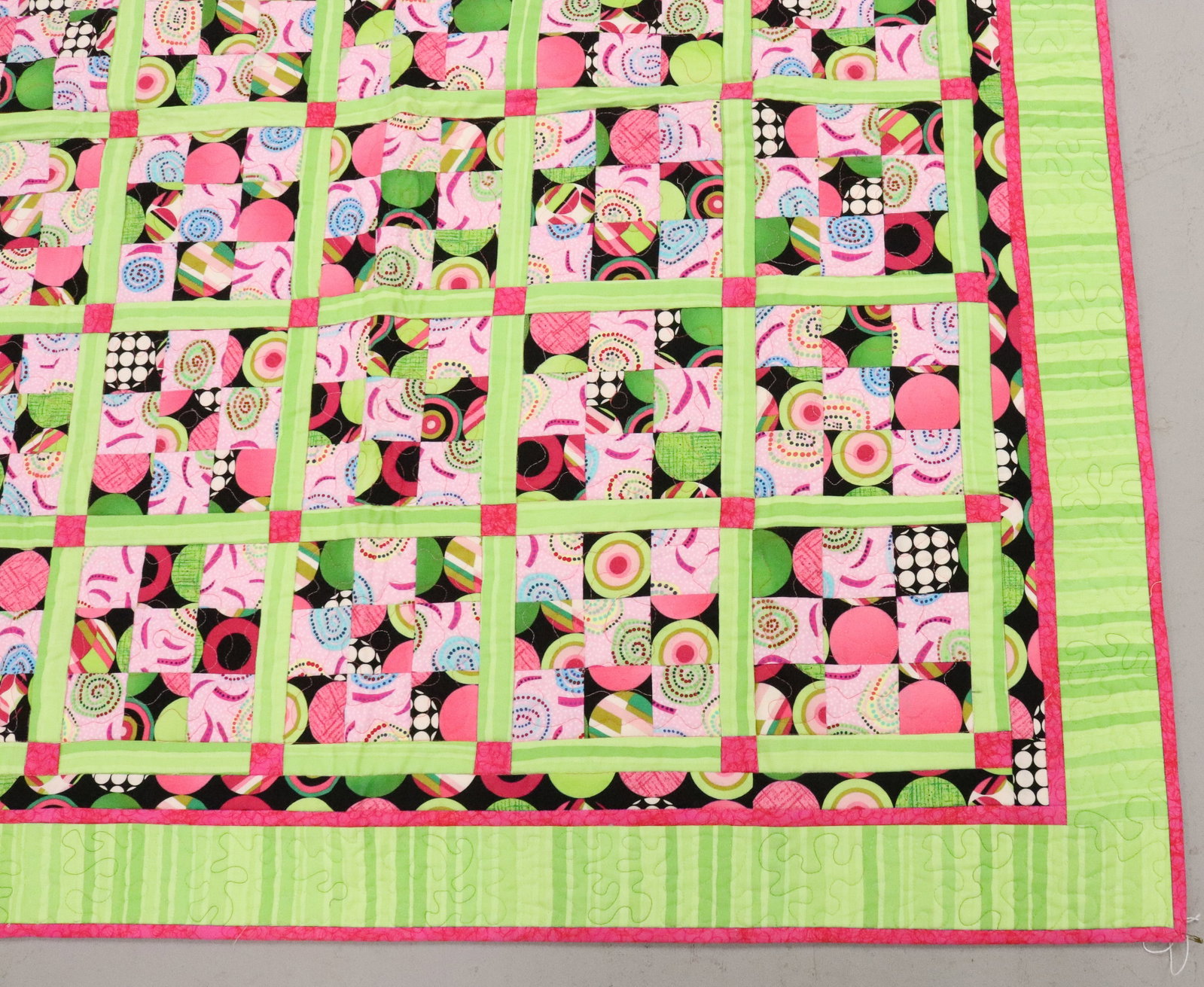 VINTAGE CRIB QUILT: HAND STITCHED WITH BRIGHT COLORS - 49" X 43" Terms: PLEASE READ CAREFULLY - Terms for Purchasing and Shipping of Auction Items. Please read carefully before bidding. All payments for purchases will be