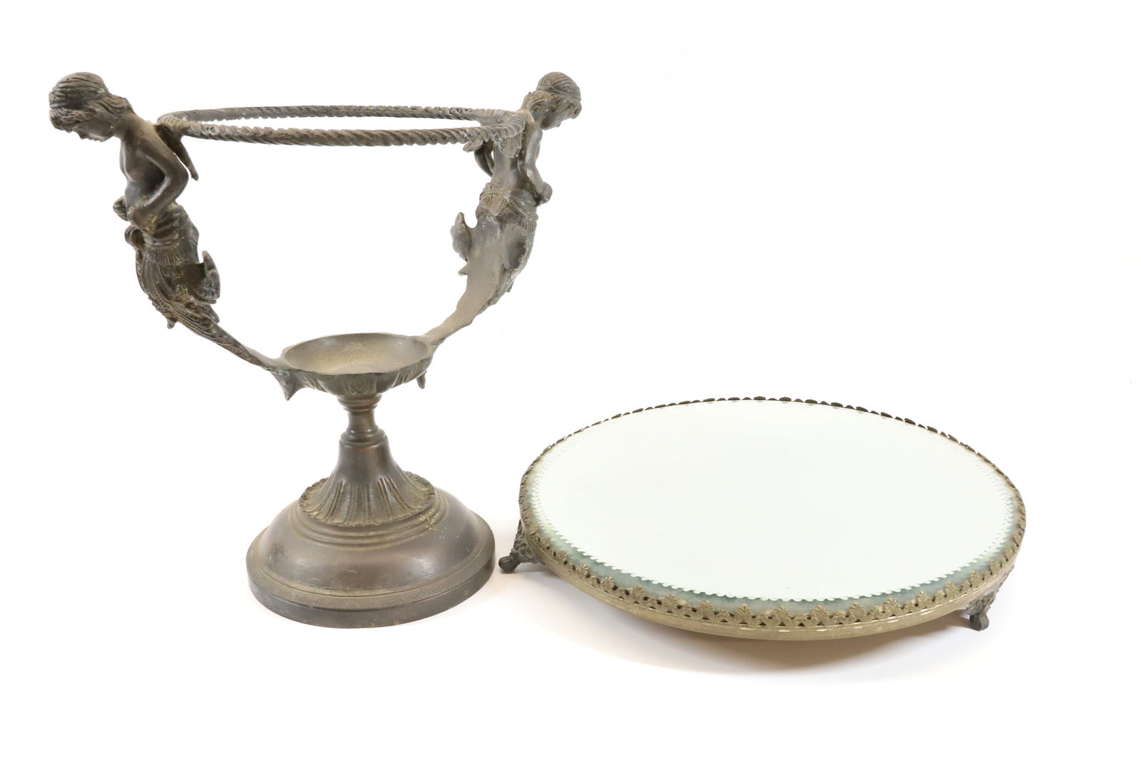 MIRRORED PLATEAU AND VICTORIAN HOLDER (1 of 3)