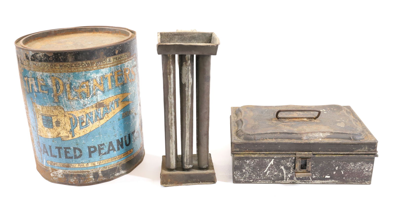 PEANUT TIN, SPICE BOX AND CANDLE MOLD (1 of 4)