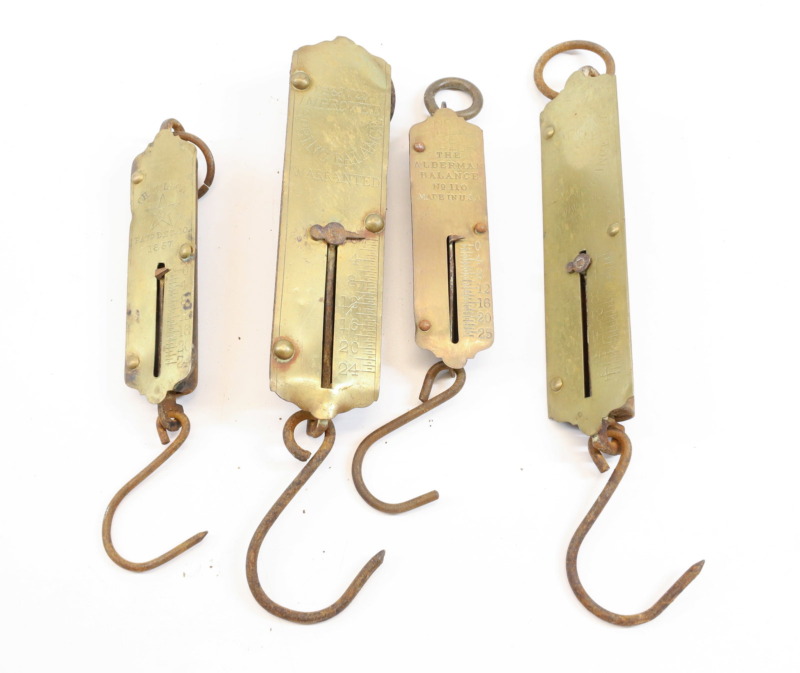 LOT OF BRASS SCALES: (4) BRASS SCALES INCLUDING: CHATILLON, PS&W AND ALDERMAN. 4 1/2" TO 6 1/2" L. Terms: PLEASE READ CAREFULLY - Terms for Purchasing and Shipping of Auction Items. Please read carefully before bidding. A