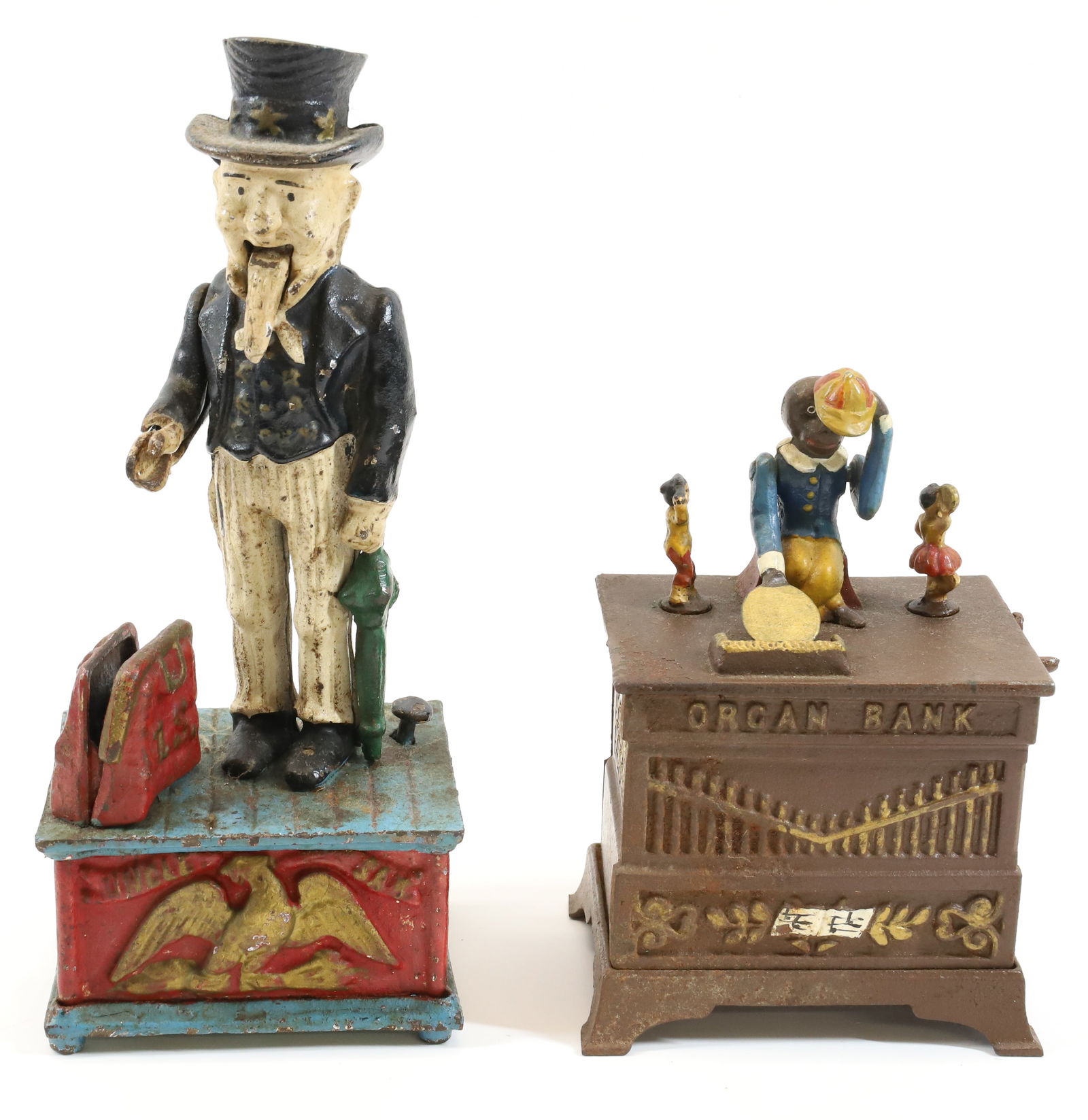 (2) CAST IRON MECHANICAL BANKS (1 of 4)