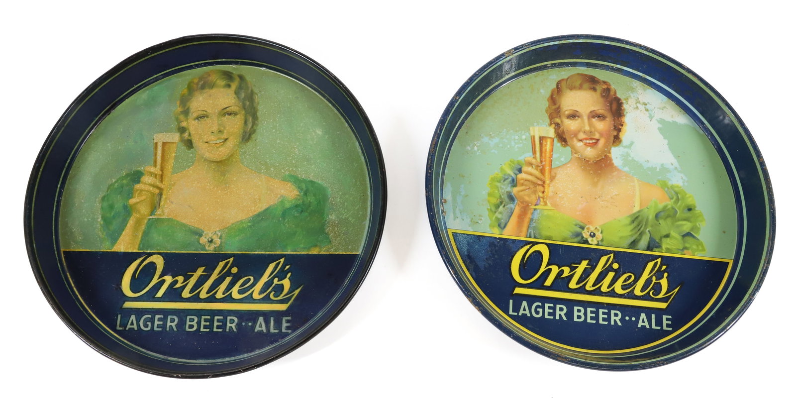 (2) VINTAGE ORTLIEB'S BEER TRAYS (1 of 3)