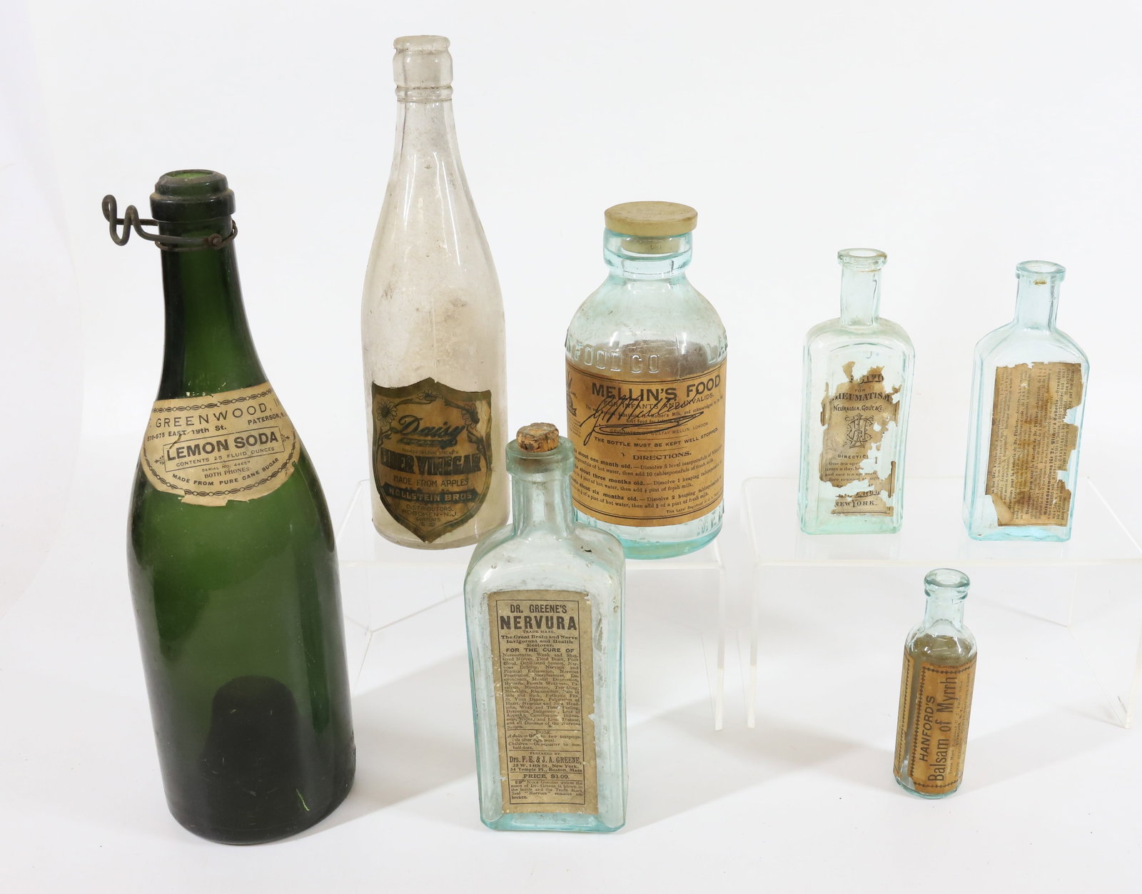 LOT OF BOTTLES WITH PAPER LABELS (1 of 5)