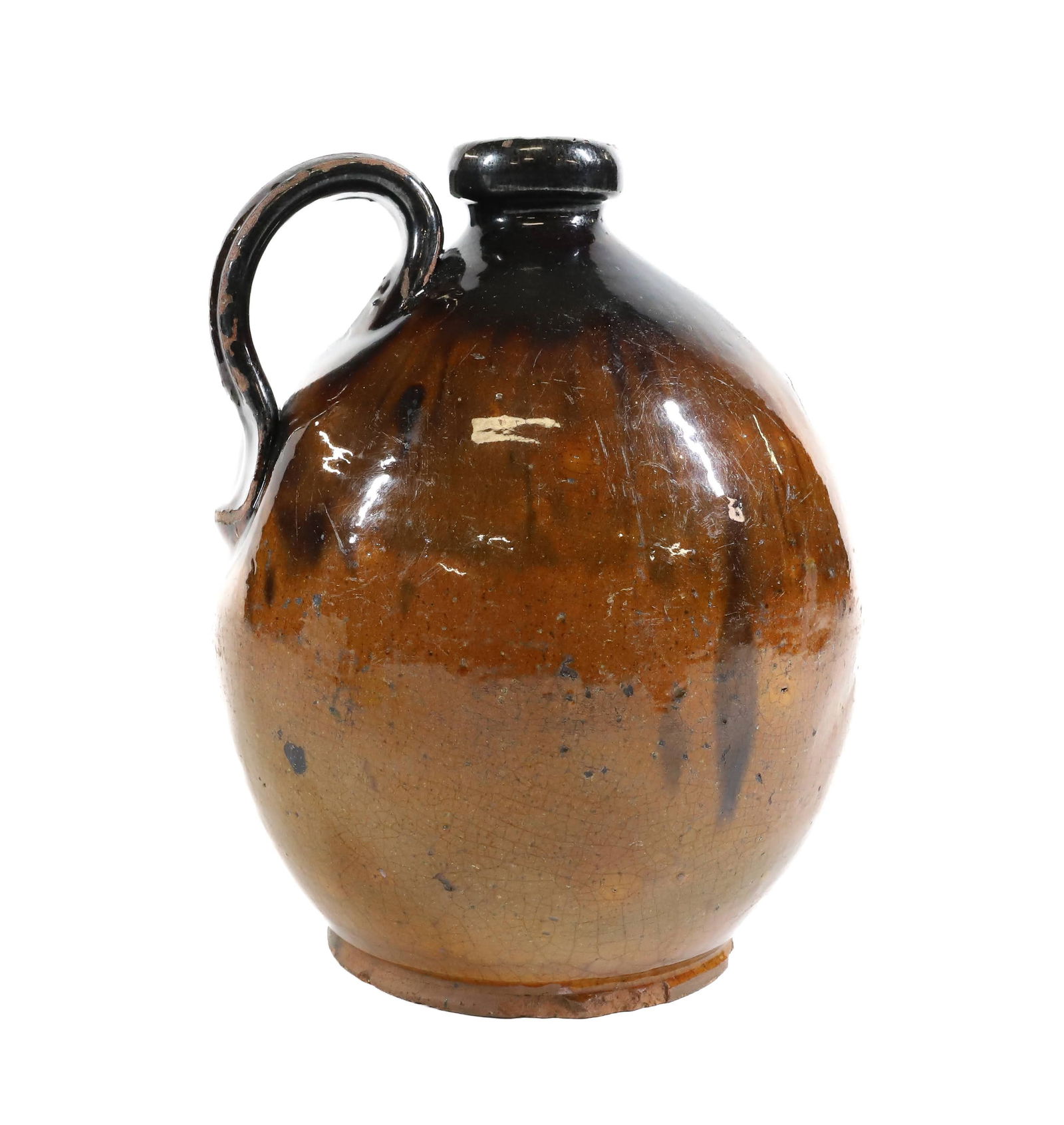 19TH C. REDWARE OVOID JUG (1 of 5)
