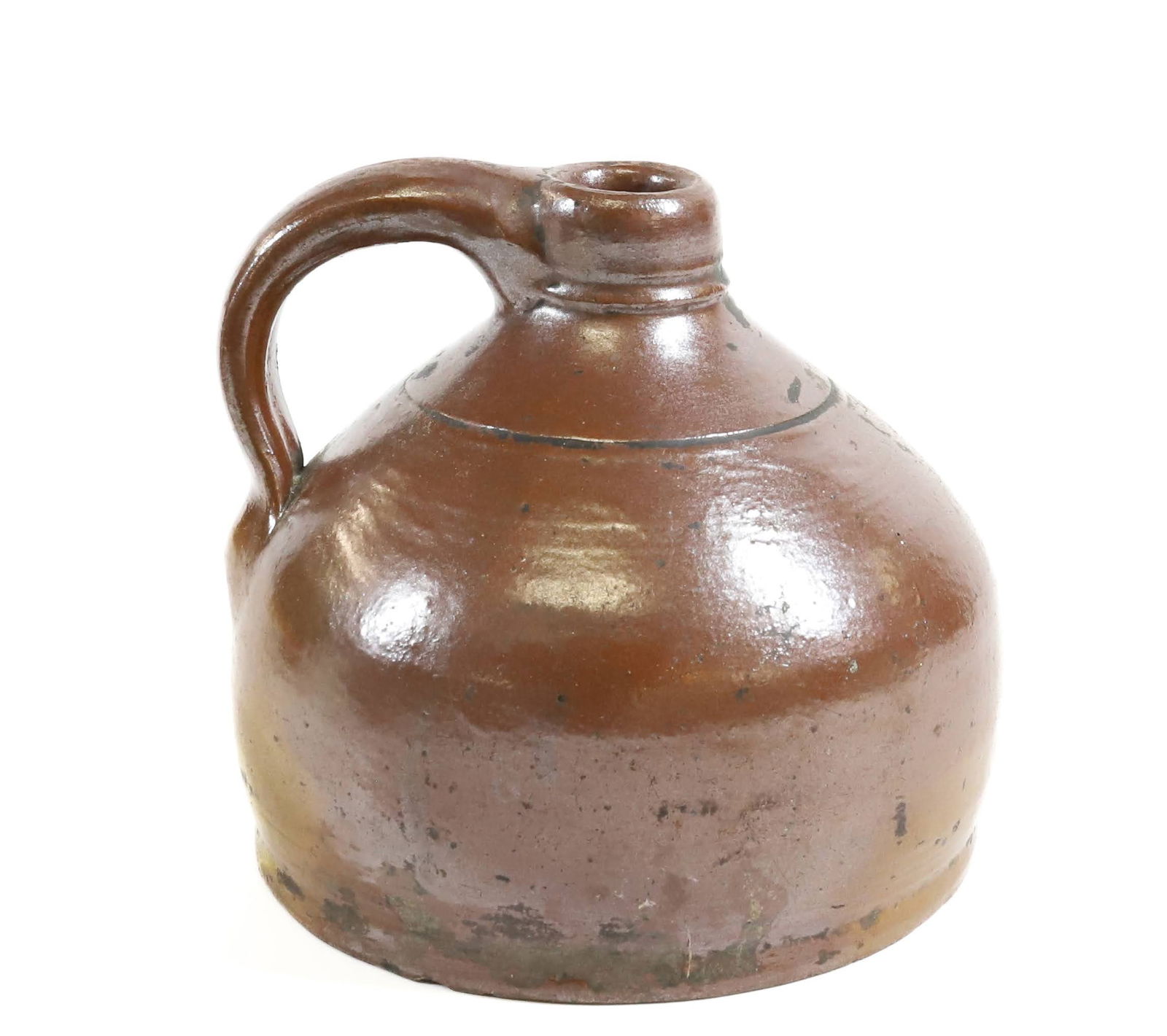 UNUSUAL SQUATTY STONEWARE JUG (1 of 5)