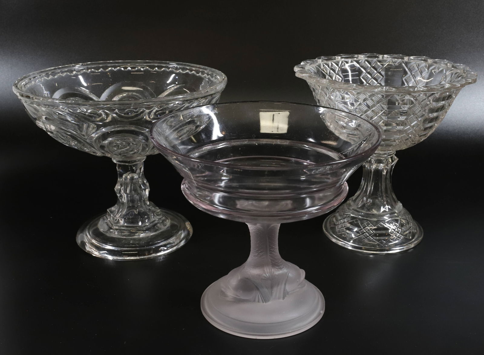(3) AMERICAN PRESSED GLASS COMPOTES (1 of 5)