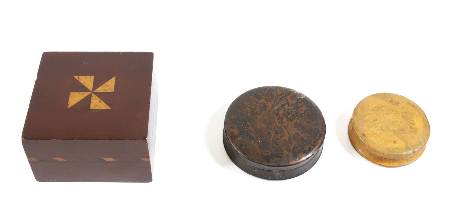 (2) TREENWARE BOXES AND INLAID BLOCK (1 of 4)