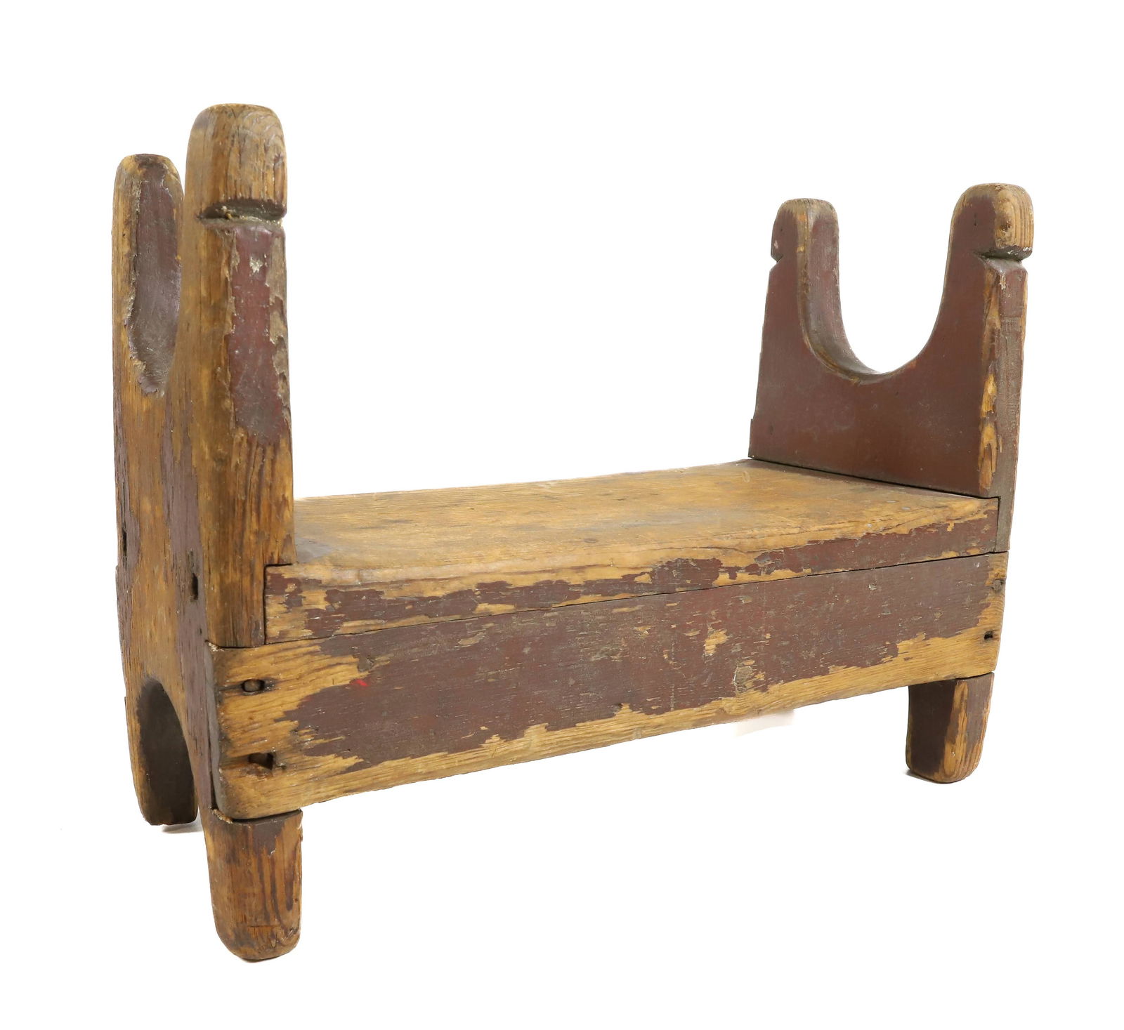 UNUSUAL SHAPE PAINTED FOOTSTOOL (1 of 3)