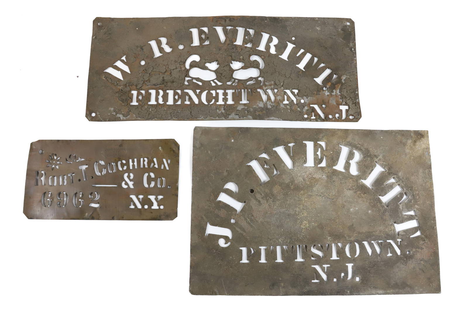 (3) Metal Crate Stencils Auction