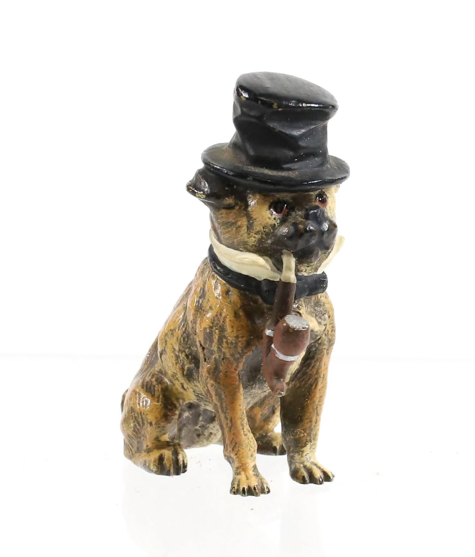 AUSTRIAN COLD PAINTED BRONZE PUG (1 of 5)