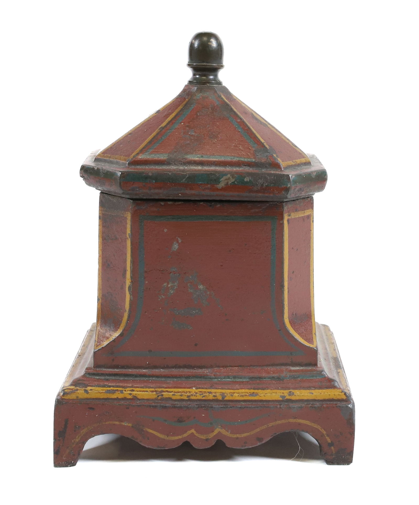 PAINTED CAST IRON TOBACCO BOX (1 of 6)