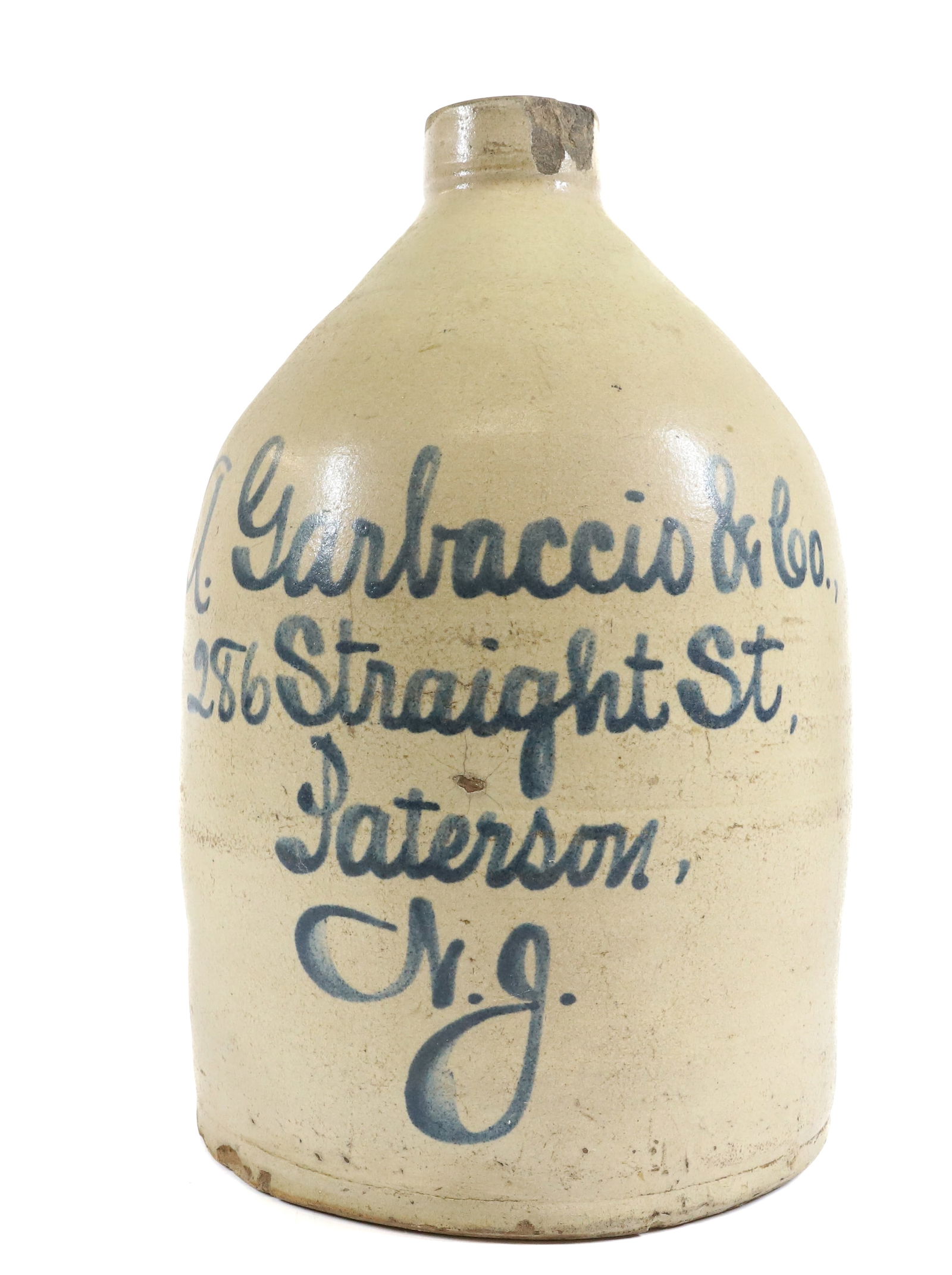 PATERSON, NJ STONEWARE ADVERTISING JUG (1 of 5)