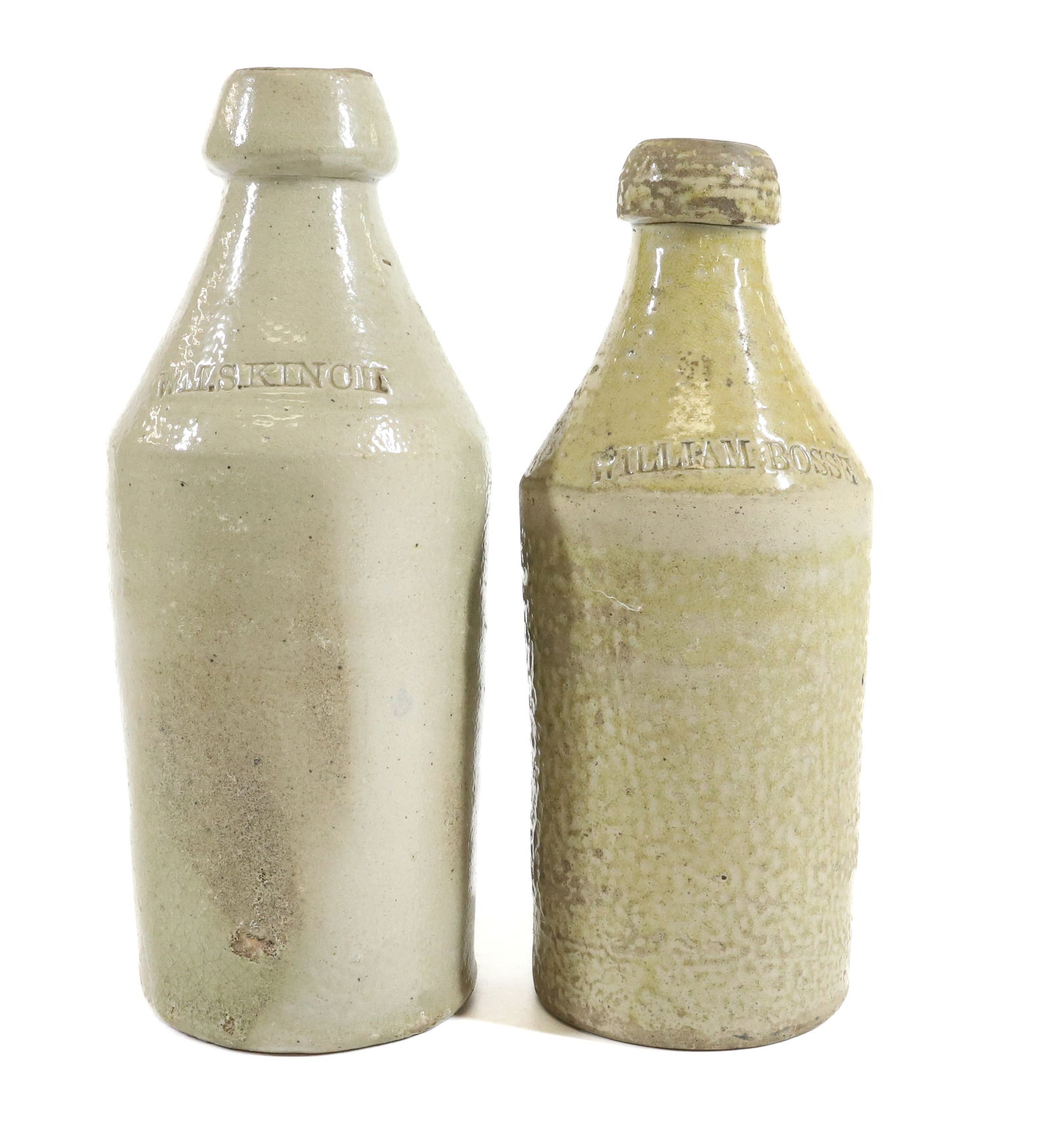 (2) STONEWARE ADVERTISING BOTTLES (1 of 5)