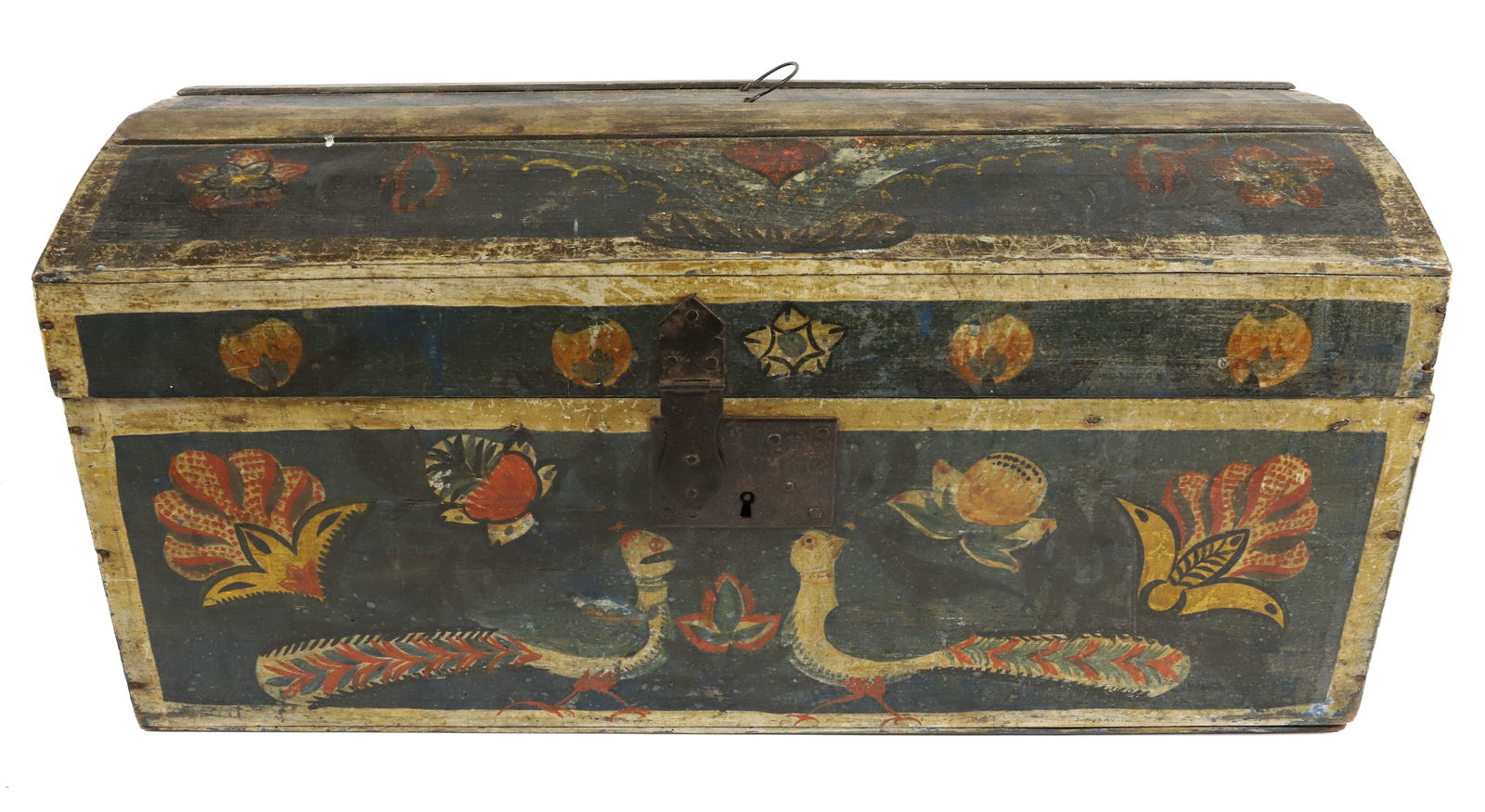 PAINT DECORATED WOODEN TRUNK (1 of 8)