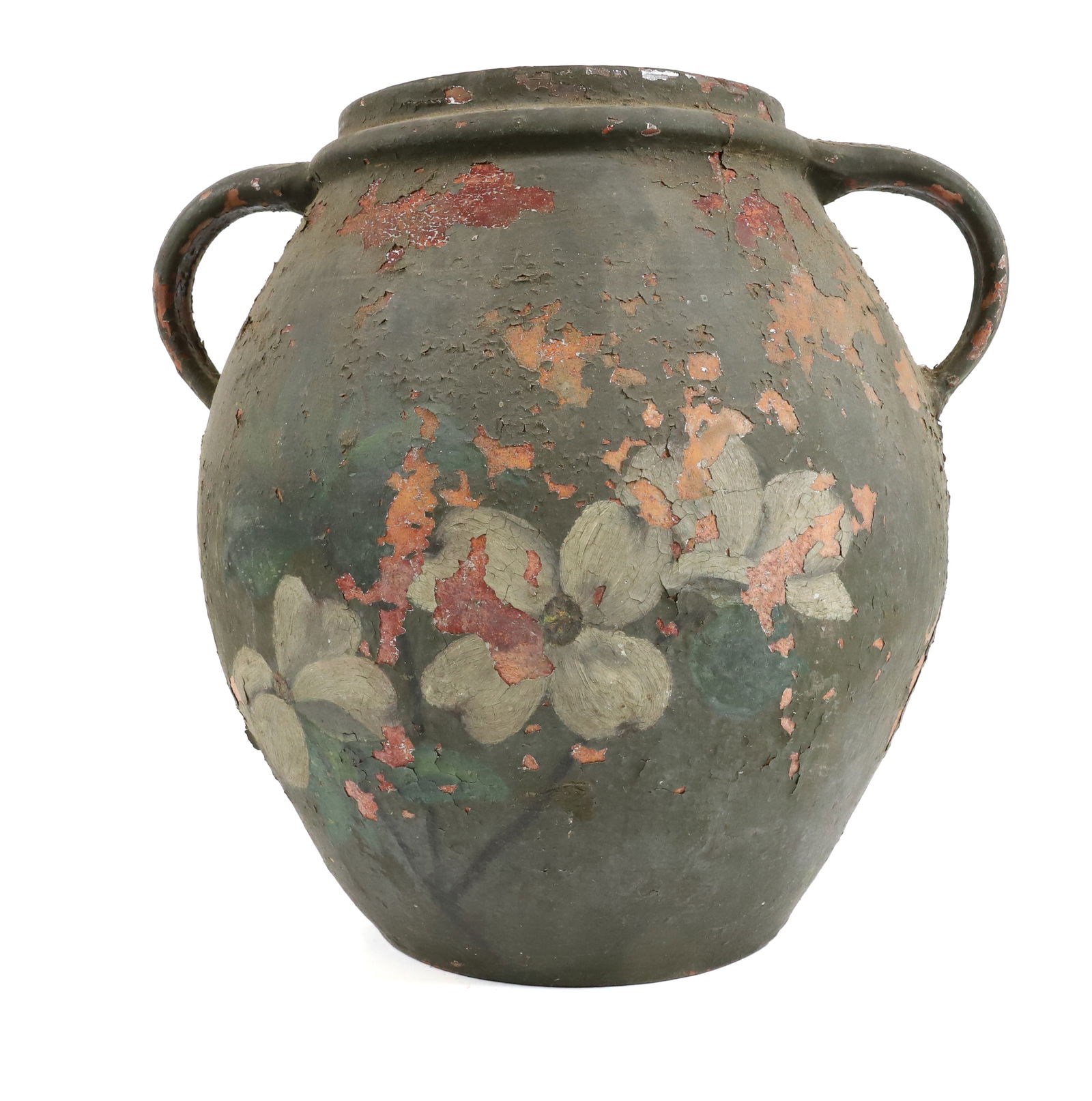 TWO-HANDLED REDWARE CROCK (1 of 7)