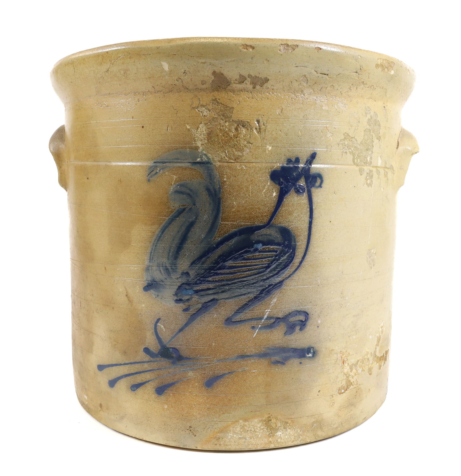 BLUE DECORATED ROOSTER CROCK (1 of 6)