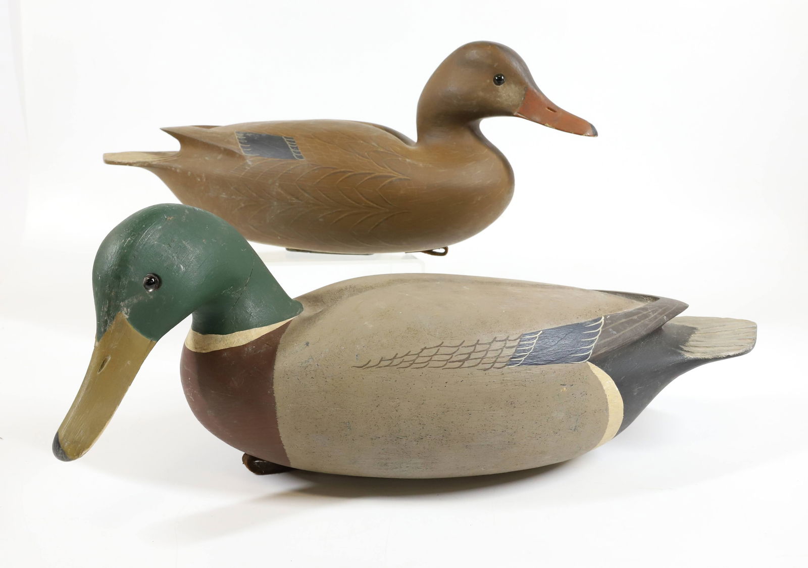 PAIR OF W. OLER DUCK DECOYS (1 of 4)