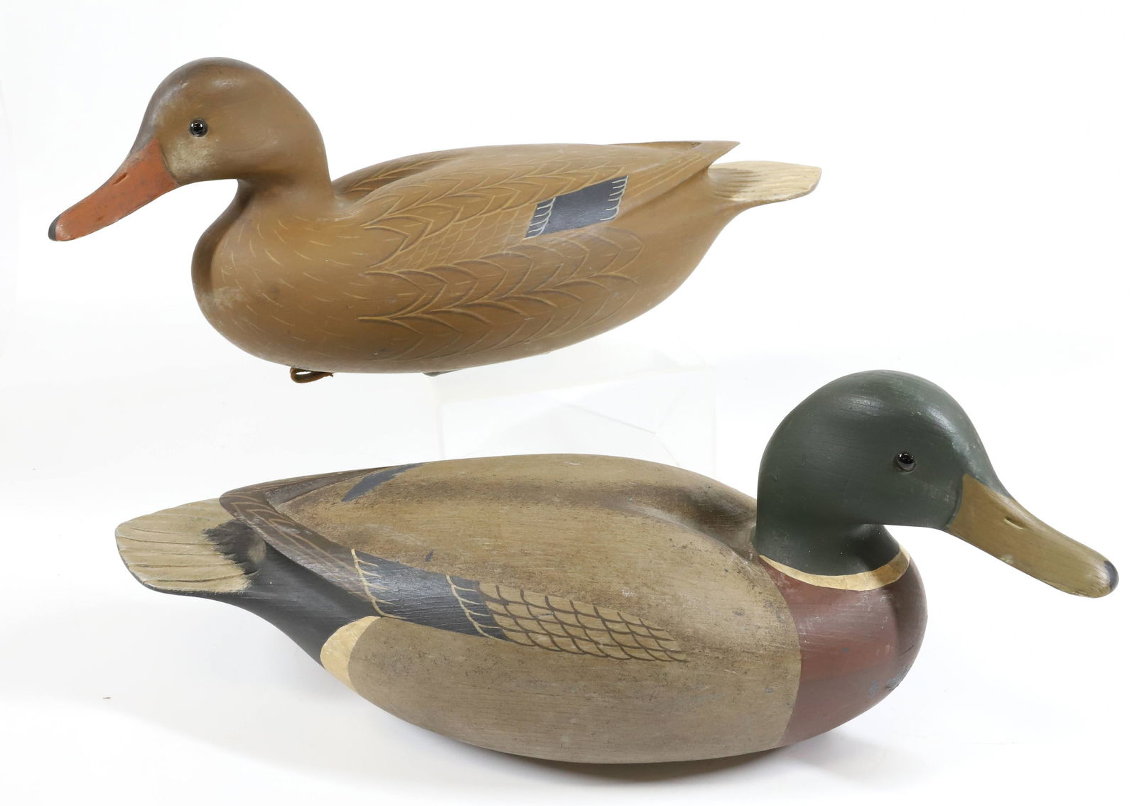 PAIR OF W. OLER DUCK DECOYS (1 of 4)