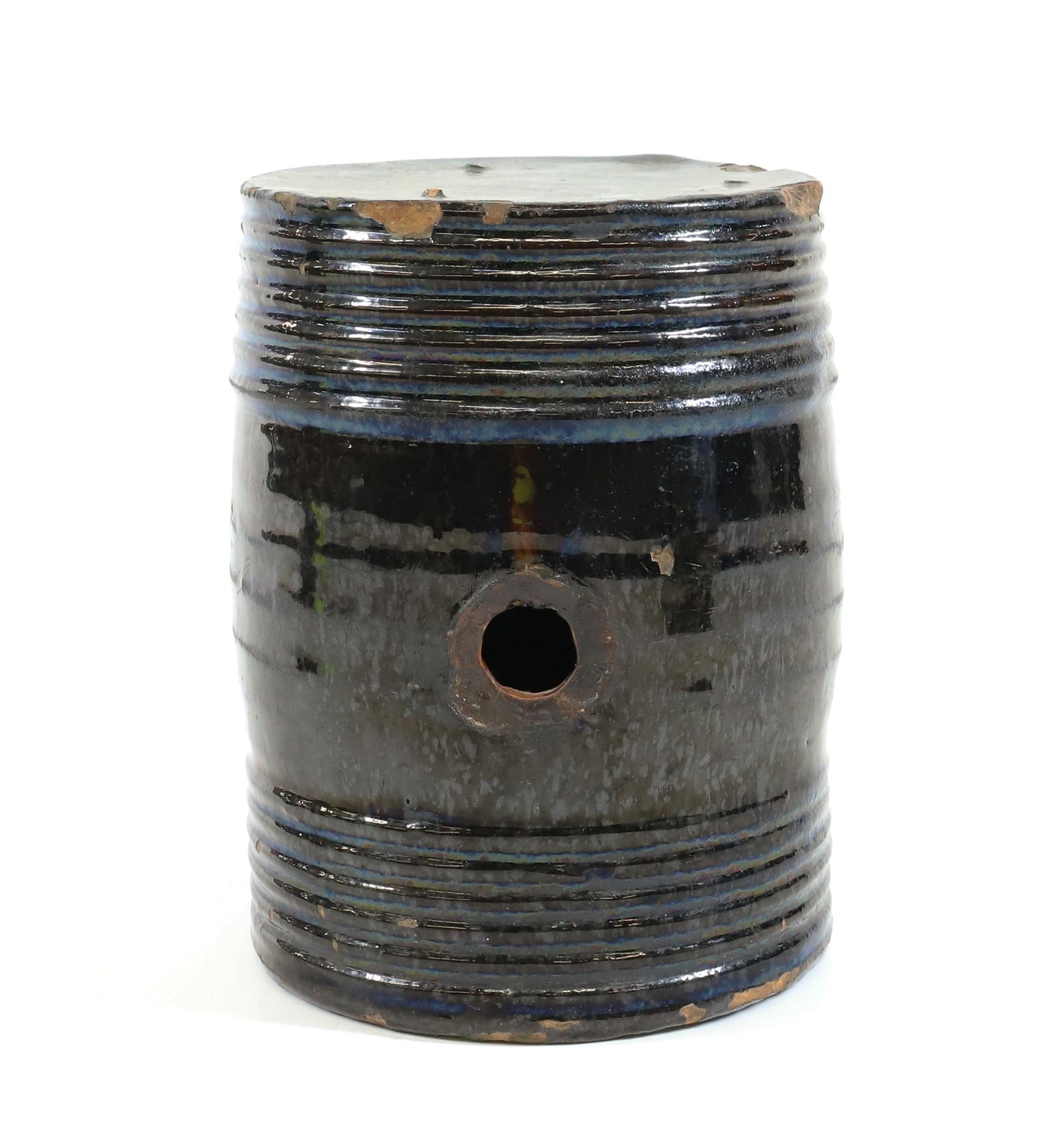 GLAZED REDWARE RUNDLET (1 of 6)