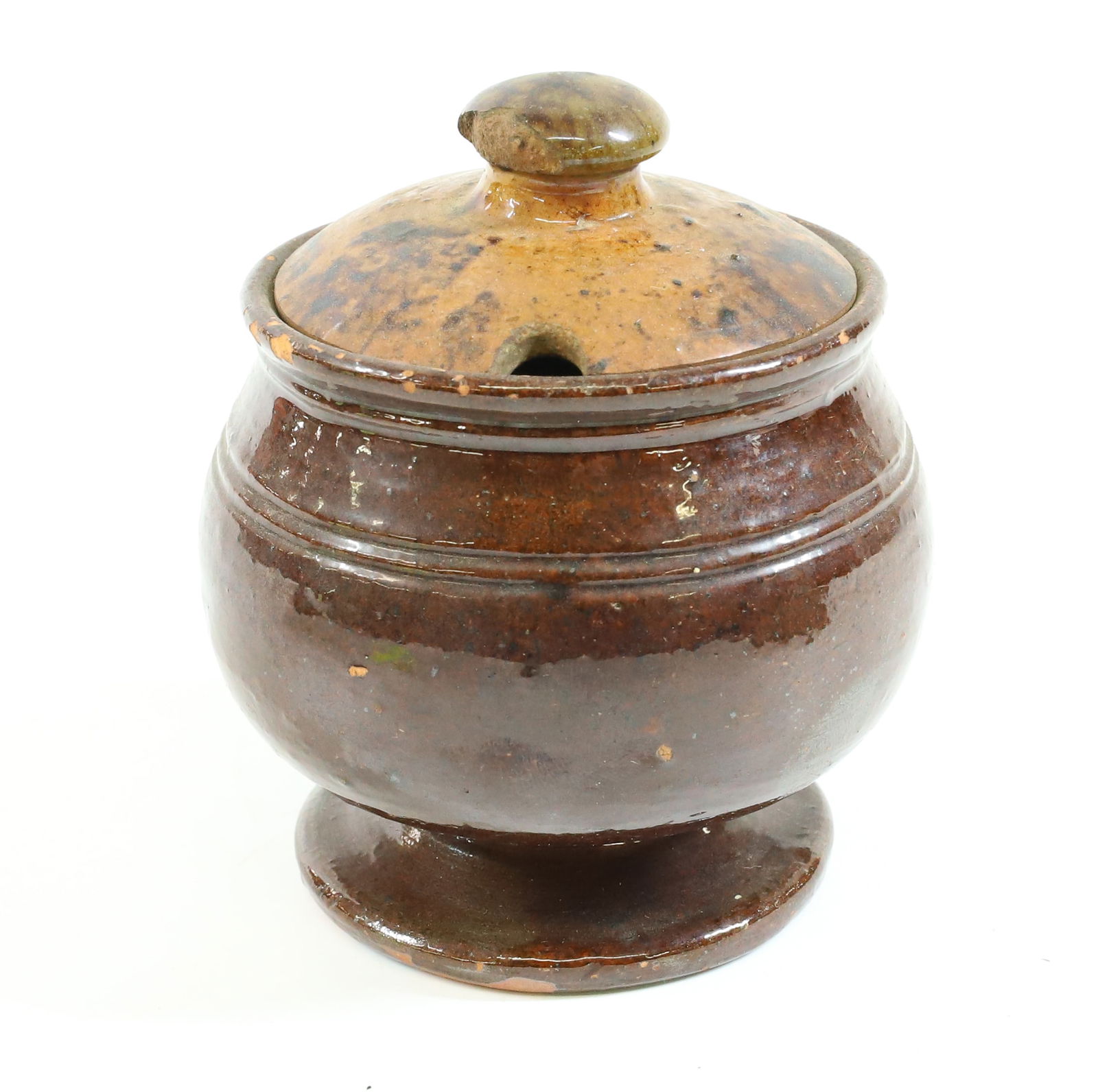 REDWARE LIDDED JAR (1 of 6)